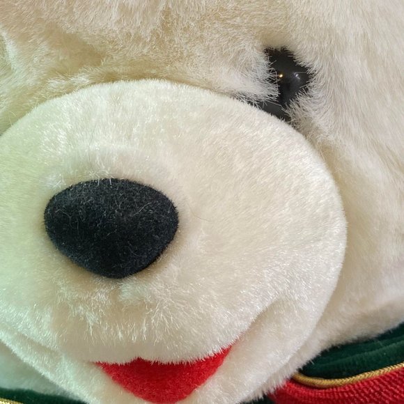 Vintage 1999 16" Snowflake White Christmas Teddy Bear Plush Stuffed Animal, Girl - Picture 5 of 12